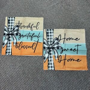 Decorative Fall Kitchen Towels with Bow